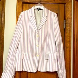 Company Ellen Tracy White and Lilac Stripe Jacket